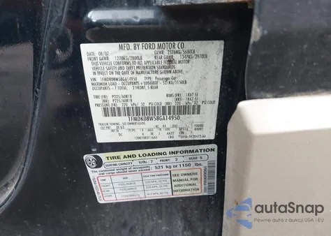 2008 Ford Taurus X Eddie Bauer из США, поврежденный, VIN 1FMDK08W58GA14950